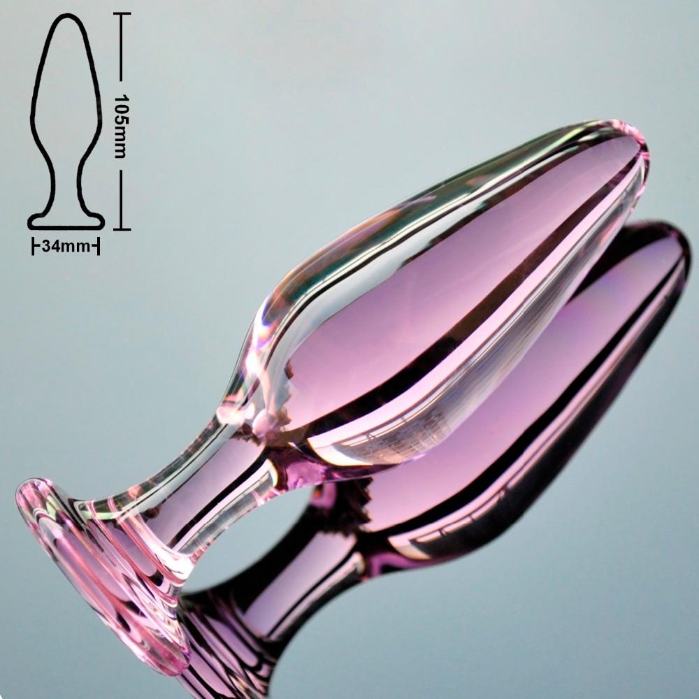 Plug anal point G en verre rose dimensions