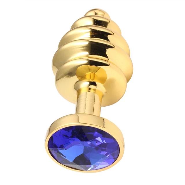 Plug anal diamant bleu metal - Maison du plug