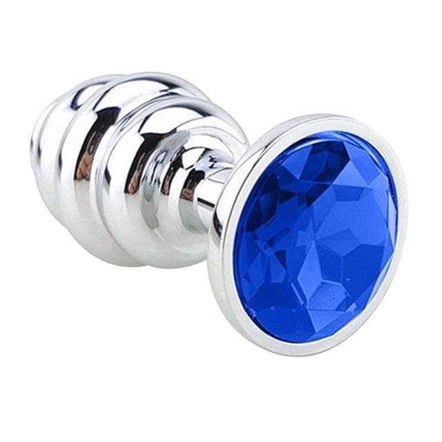 Plug anal diamant bleu spirale - Maison du plug