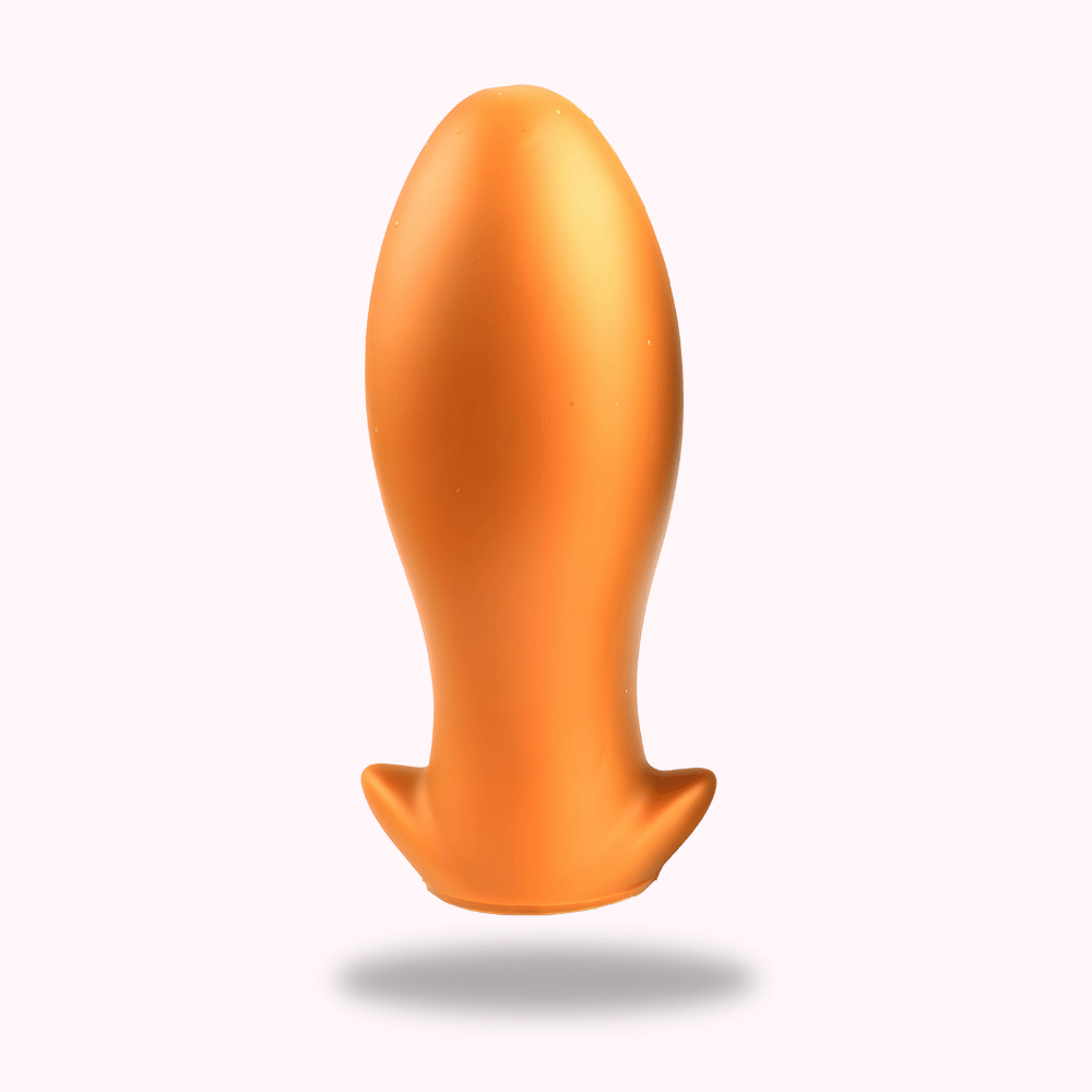 Plug anal XL œuf flexible en silicone or