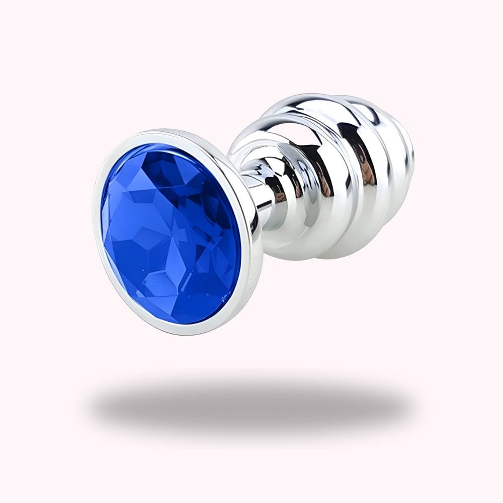 Plug anal diamant bleu spirale - Maison du Plug