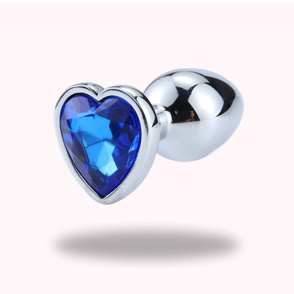 Plug anal diamant metal coeur bleu - Maison du Plug