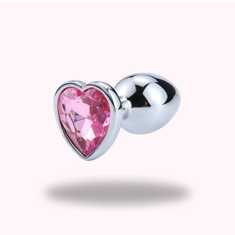 Plug anal diamant métal coeur rose - Maison du Plug