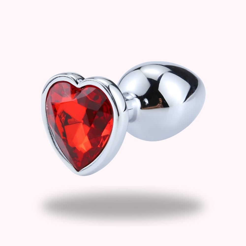 Plug anal diamant métal coeur rouge - Maison du Plug