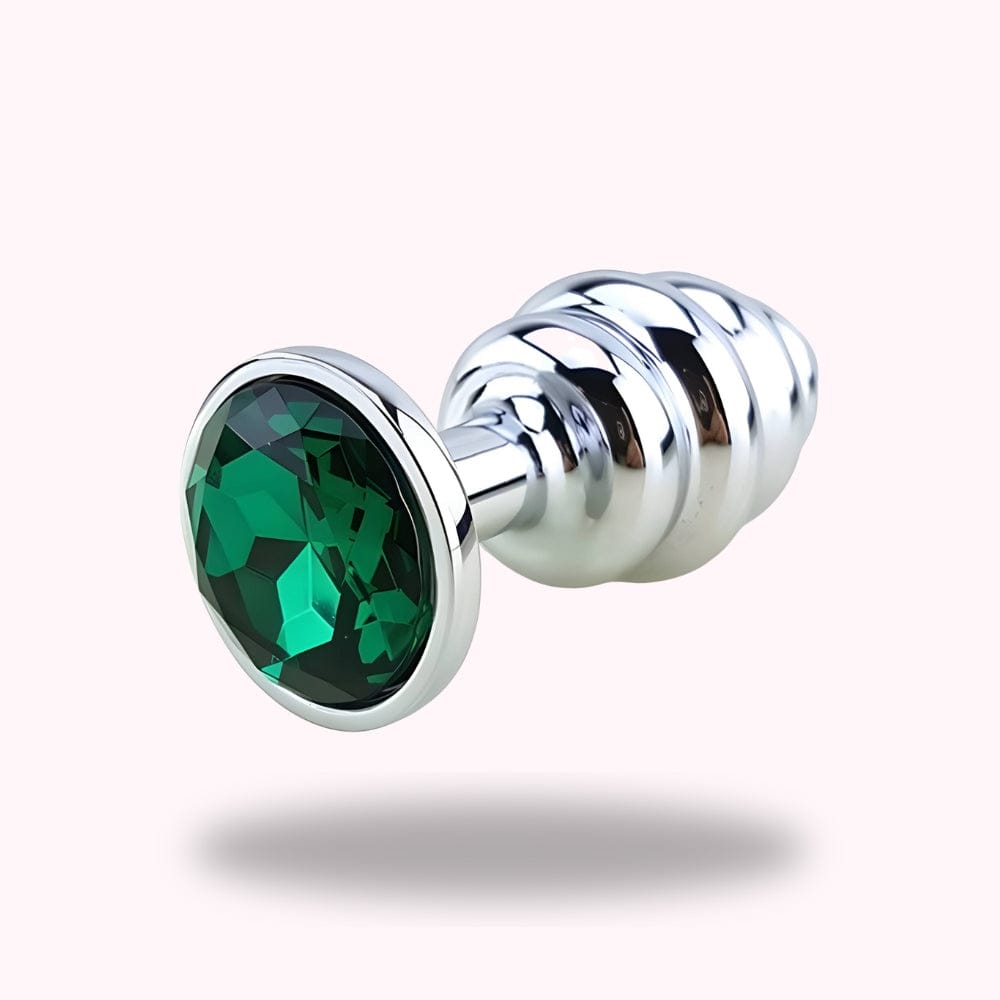 Plug anal diamant vert spirale - Maison du Plug
