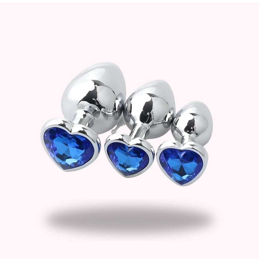 Plug anal en métal bleu coffret 3 formats