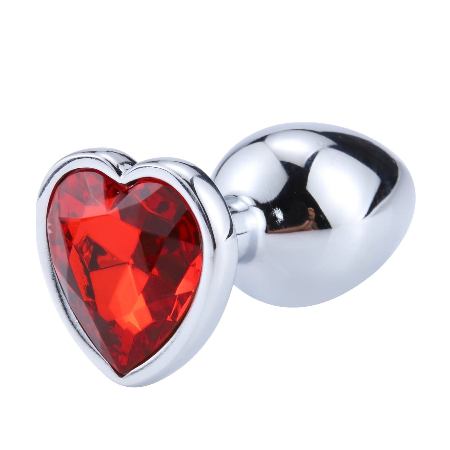 Plug anal diamant métal coeur rouge