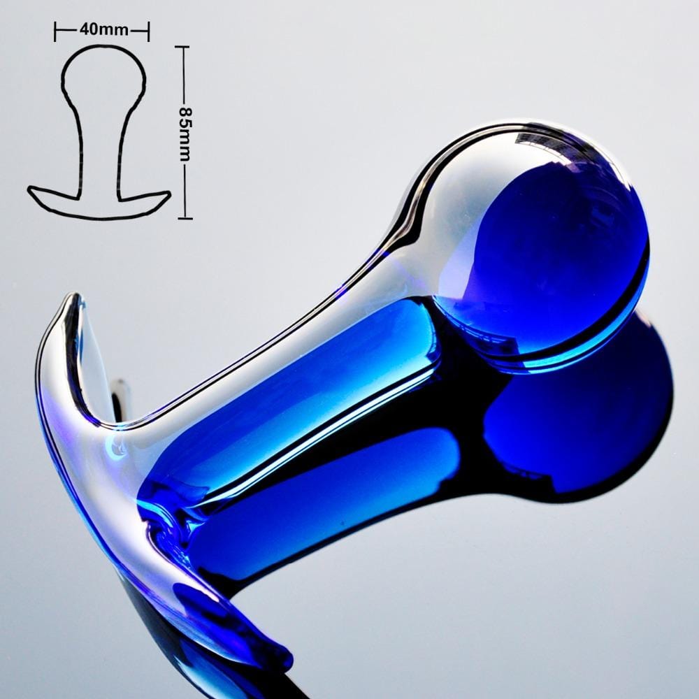 Plug anal ancre bleu en verre dimensions