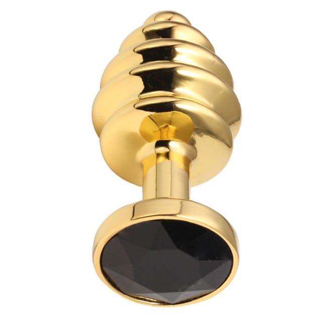 Plug anal diamant noir metal