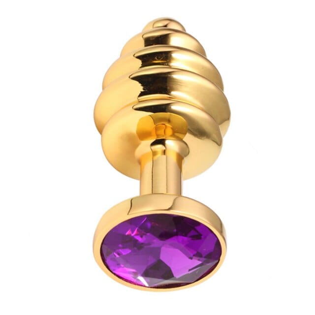 Plug anal diamant violet metal