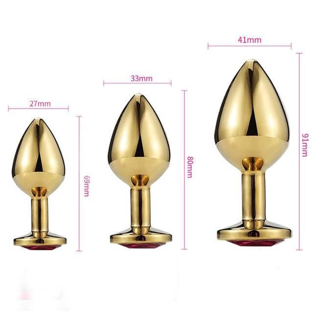 Plug anal classique en métal dorée