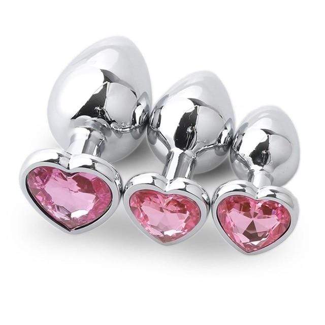 Plug anal en métal rose coffret 3 formats