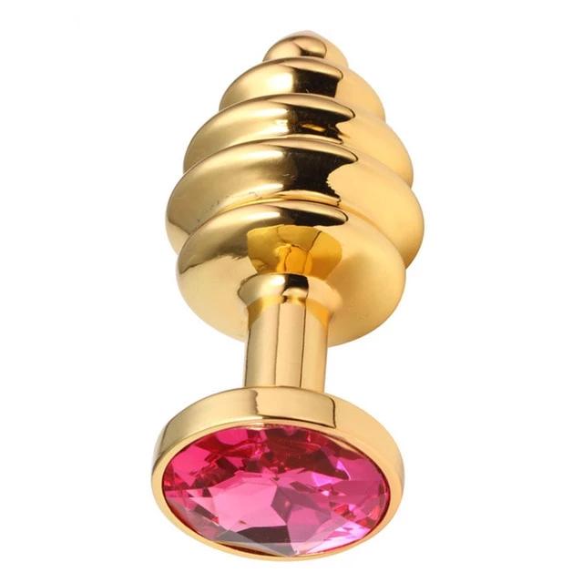 Plug anal diamant rose sexy metal - Maison du plug