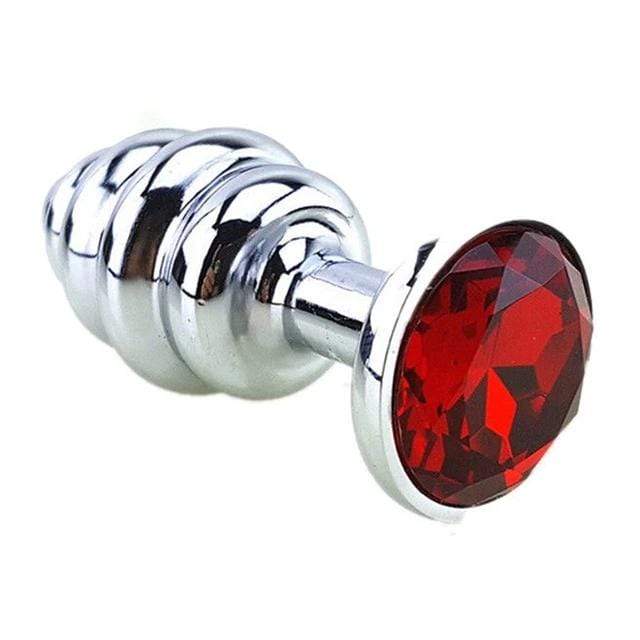 Plug anal diamant rouge spirale - Maison du plug
