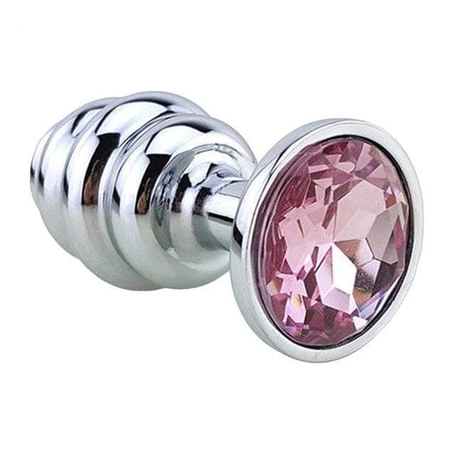 Plug anal diamant rose spirale - Maison du plug