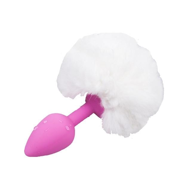 Plug anal queue de lapin blanc et rose - Maison du plug